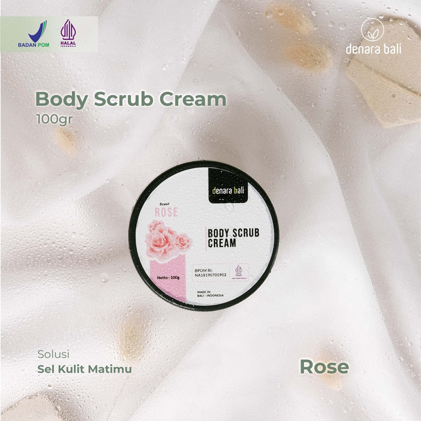Denara Bali Body Scrub Cream Rose, 100gr