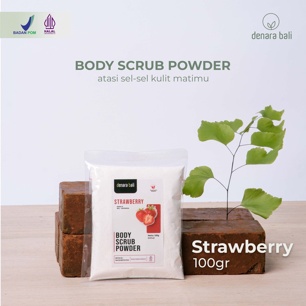 Denara Bali Body Scrub Powder Strawbery, 100gr