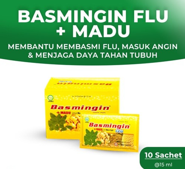 Basmingin Flu Jamu Herbal Cair (Liquid Herbal Medicine Flu) , @15ml - 10ct