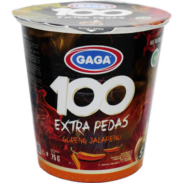 Gaga Mie Goreng 100 Extra Spicy Jalapeno Cup, 75G