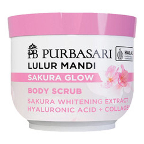 Purbasari Lulur Mandi Sakura Glow - Sakura Glow Bath Scrub, 200 Grams