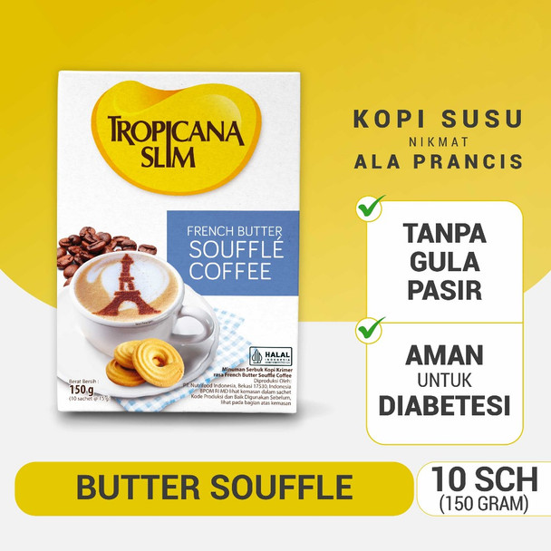 Tropicana Slim French Butter Souffle Coffee, 150gr (@15gr x 10ct)
