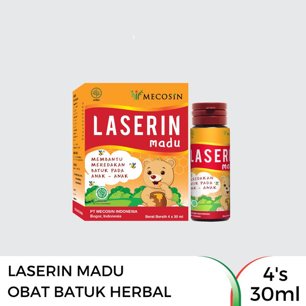 Laserin Honey Herbal Cough Medicine for Children, 120ml (@30ml x 4ct)