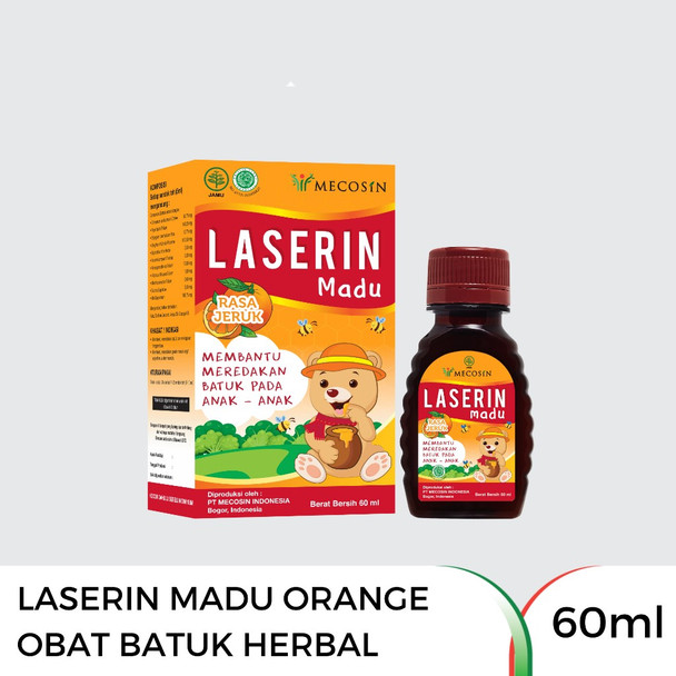 Laserin Orange Flavor Honey Cough Medicine, 60 ml