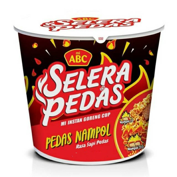 ABC Selera Pedas Instant Noodle Cup Pedas Nampol , 80 gram
