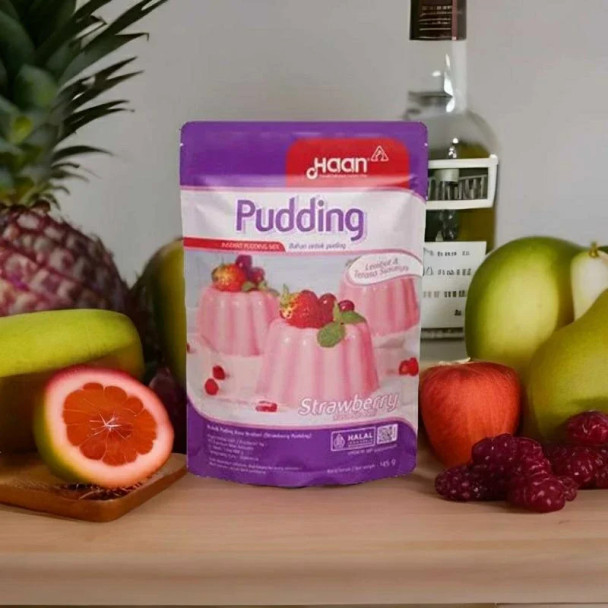 Haan Puding Mix Strawberry, 145gr