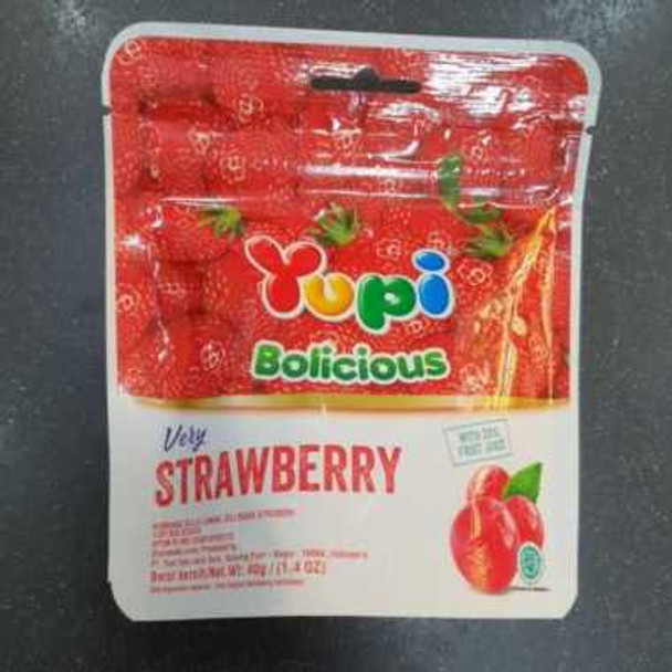 Yupi Gummy Candies Bolicious Strawberry, 40gr