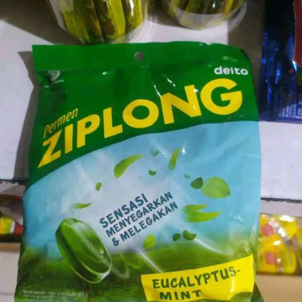 Ziplong Permen Rasa Eucalyptus Mint - Ziplong Eucalyptus Mint Flavored Candy, 100gr