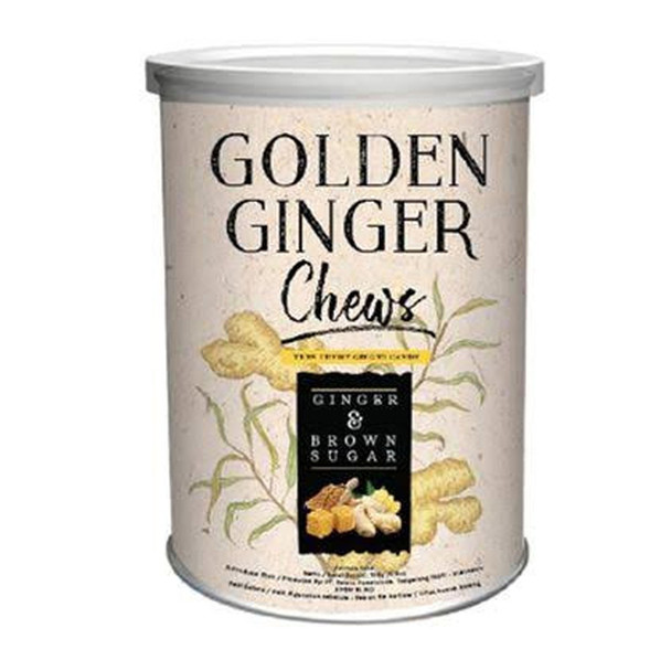 Golden Ginger Chews Ginger & Brown Sugar Can, 125 gr