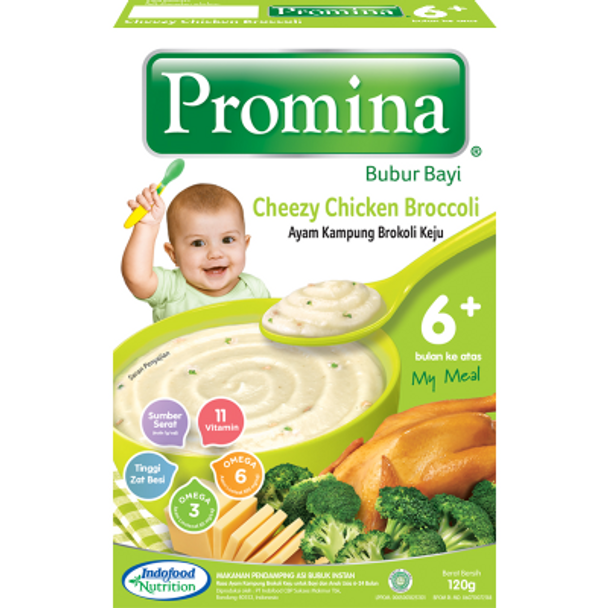 Promina Baby Porridge Chicken Kampung Broccoli Cheese (Cheezy Chicken Broccoli), 120gr