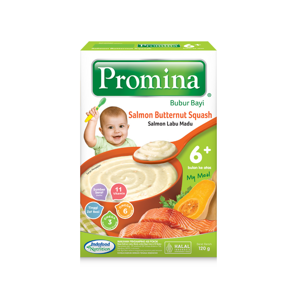 Promina Bubur Bayi Salmon Labu Madu (Salmon Butternut Squash), 120gr