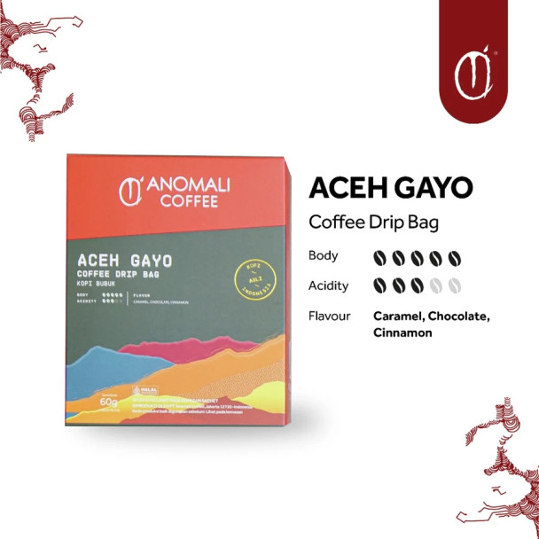 Anomali Coffee Drip Aceh Gayo, 60gr (5-ct@12gr)
