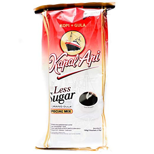 Kapal Api Less Sugar Special Mix, 190 Gram