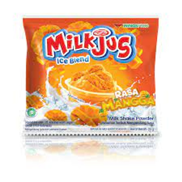 Milkjus Ice Blend Instant Milk Powder Drink Mango Flavor, @25gr (Pack of 10)