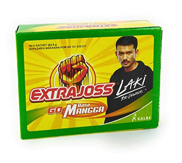 Extra Joss Go Mangga (Mango) Energy Drink Powder, 6ct x @4.8gr (1 Pack)