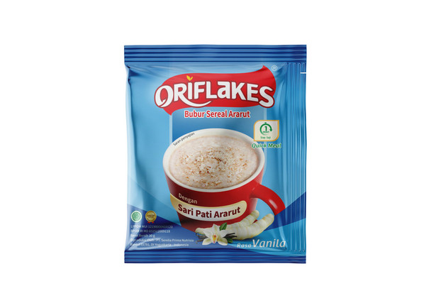 Oriflakes Arrowroot Quick Meal Vanilla Cereal Porridge Sachet, 30gr (Pack of 10)