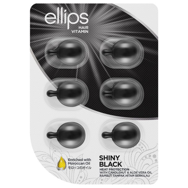 Ellips Hair Vitamin (Moroccan Oil) - Shiny Black, 6 Blister (@ 6 Capsule)