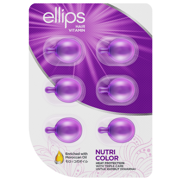 Ellips Hair Vitamin (Moroccan Oil) - Nutri Color, 6 Blister (@ 6 Capsule)