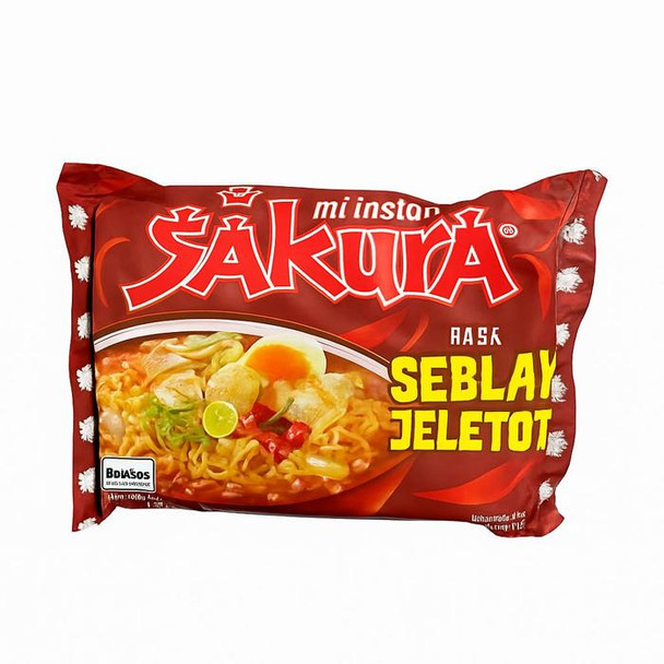 Sakura Instant Noodles, Seblak Jeletot Flavor, 60gr