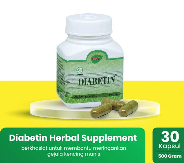 Jamu Iboe Bottle Diabetin Herbal Supplement Capsules