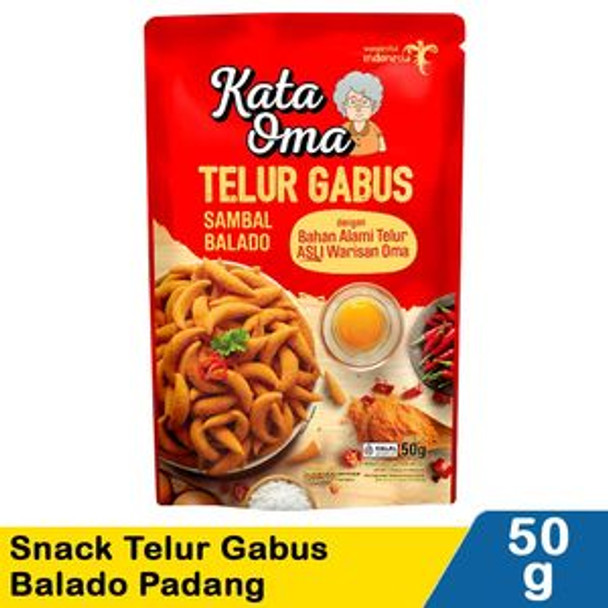 Kata Oma Snack Telur Gabus Rasa Balado Padang, 50gr
