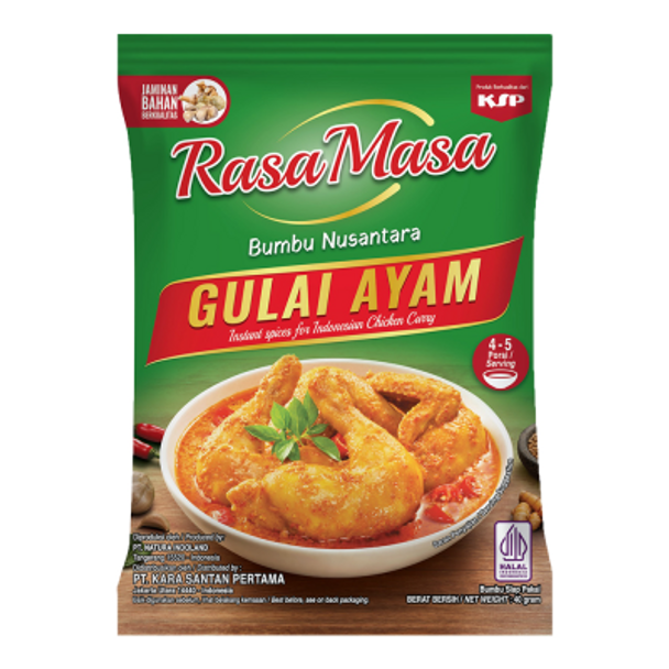 Rasa Masa Nusantara Bumbu Gulai Ayam - Chicken Curry Seasoning, @40g (5 Sachets)