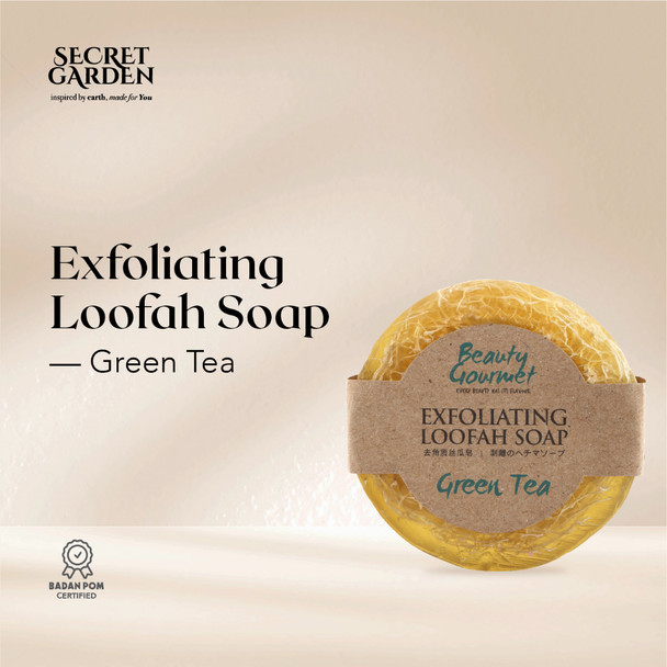 Secret Garden Exfoliating Loofah Scrub Soap Green Tea, 100gr