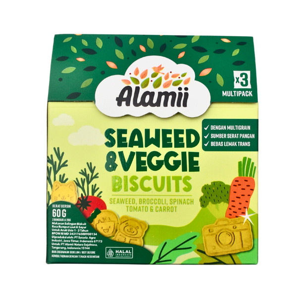 Alamii Seaweed & Veggie Biscuits, 60gr