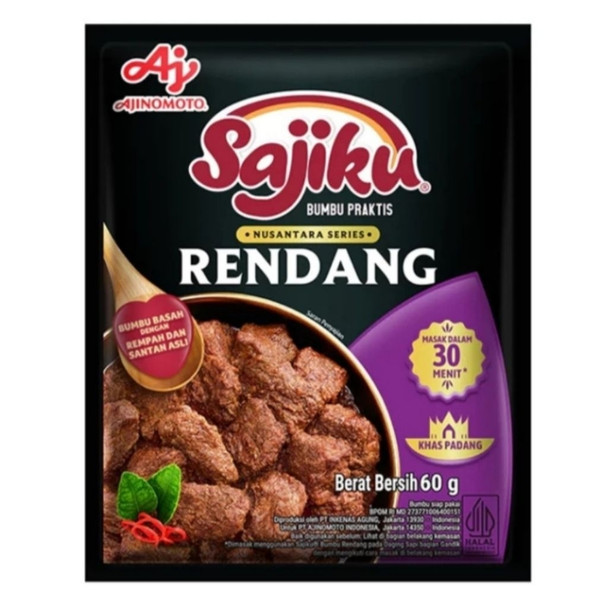 Sajiku Bumbu Praktis Rendang (Rendang Seasoning), 60gr