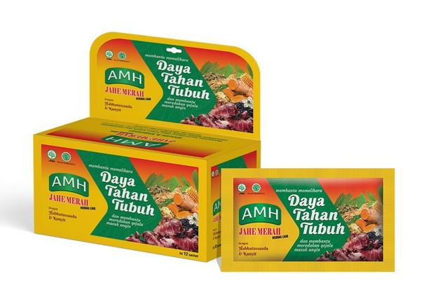 AMH Jahe Merah Herbal Cair Daya Tahan Tubuh 12ct, 180ml