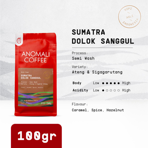 Anomali Coffee Sumatra Dolok Sanggul Coffee Beans, 100gr