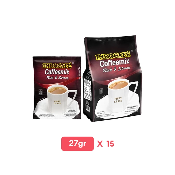 Indocafe Coffeemix Rich & Strong Instant Coffee, 405gr (@27gr x 15ct)