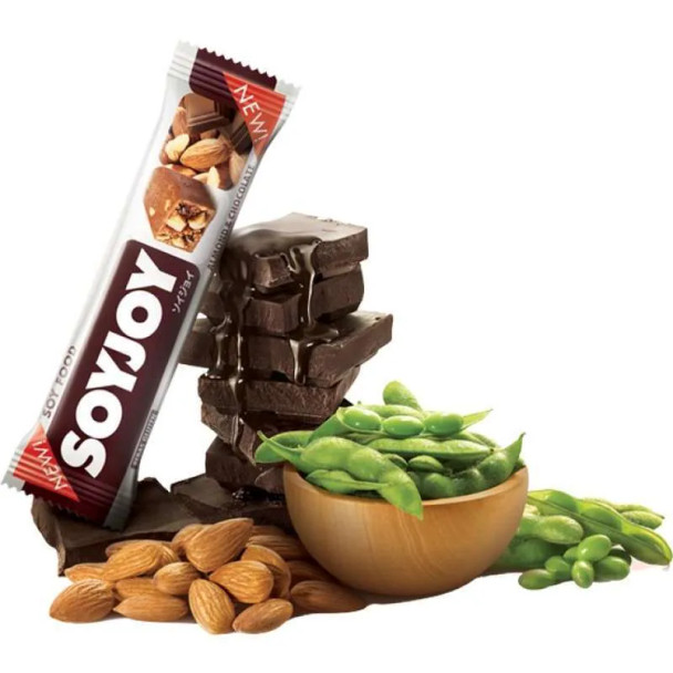 Soyjoy Snack Bar Almond & Cokelat, 30gr (6 pcs)