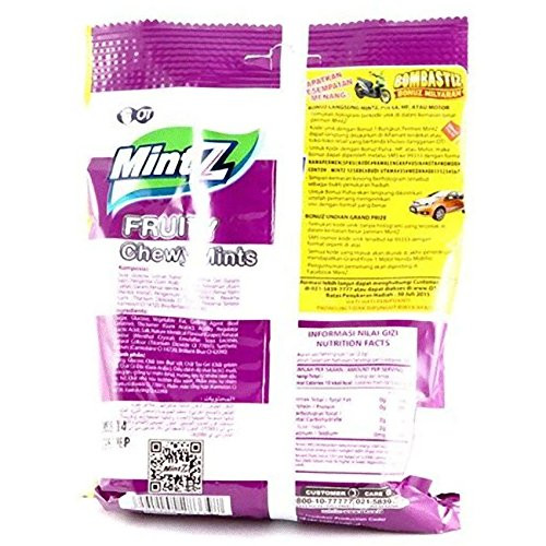 Mintz Chewy Candy Grapemint, 99 Gram - Javanese Taste