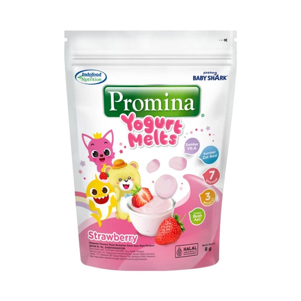Promina Yogurt Melts Baby Snack Strawberry Flavor, 8gr (Pack of 3)
