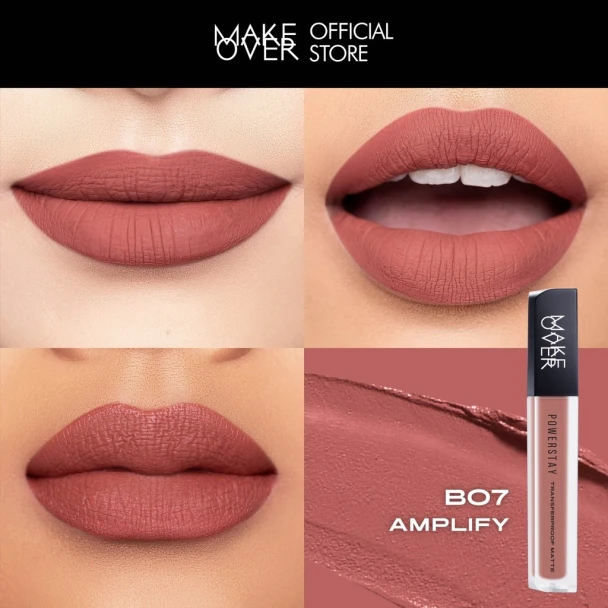 MAKE OVER Powerstay Transferproof Matte Lip Cream B07 Amplify, 4.5gr