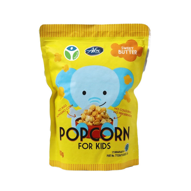 Abe Food Popcorn for Kids Sweet Butter Flavor, 80gr