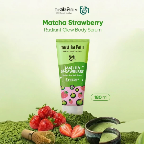 Mustika Ratu Matcha Strawberry Radiant Glow Body Serum, 180ml