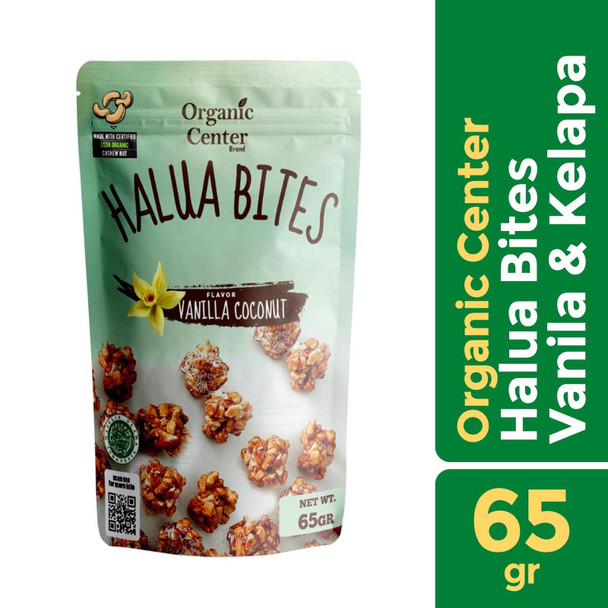 Organic Center Halua Bites Vanilla Cashew Nuts, 65gr