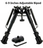Universal Stud Bipod with Picatinny Weaver adapter 6-9" Spring Legs