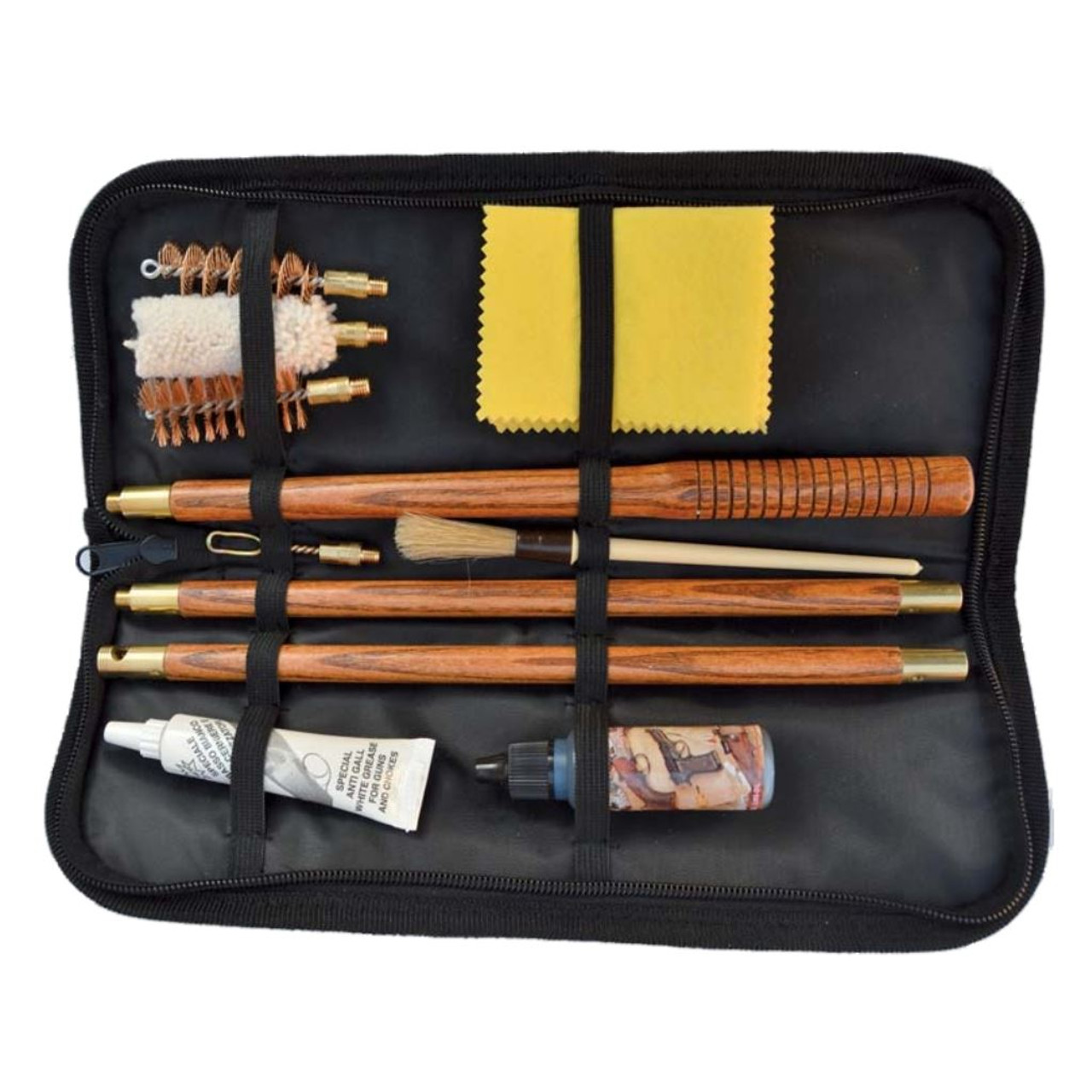 Shotgun Cleaning Kit 12 Gauge Travel Pouch Wooden Rods