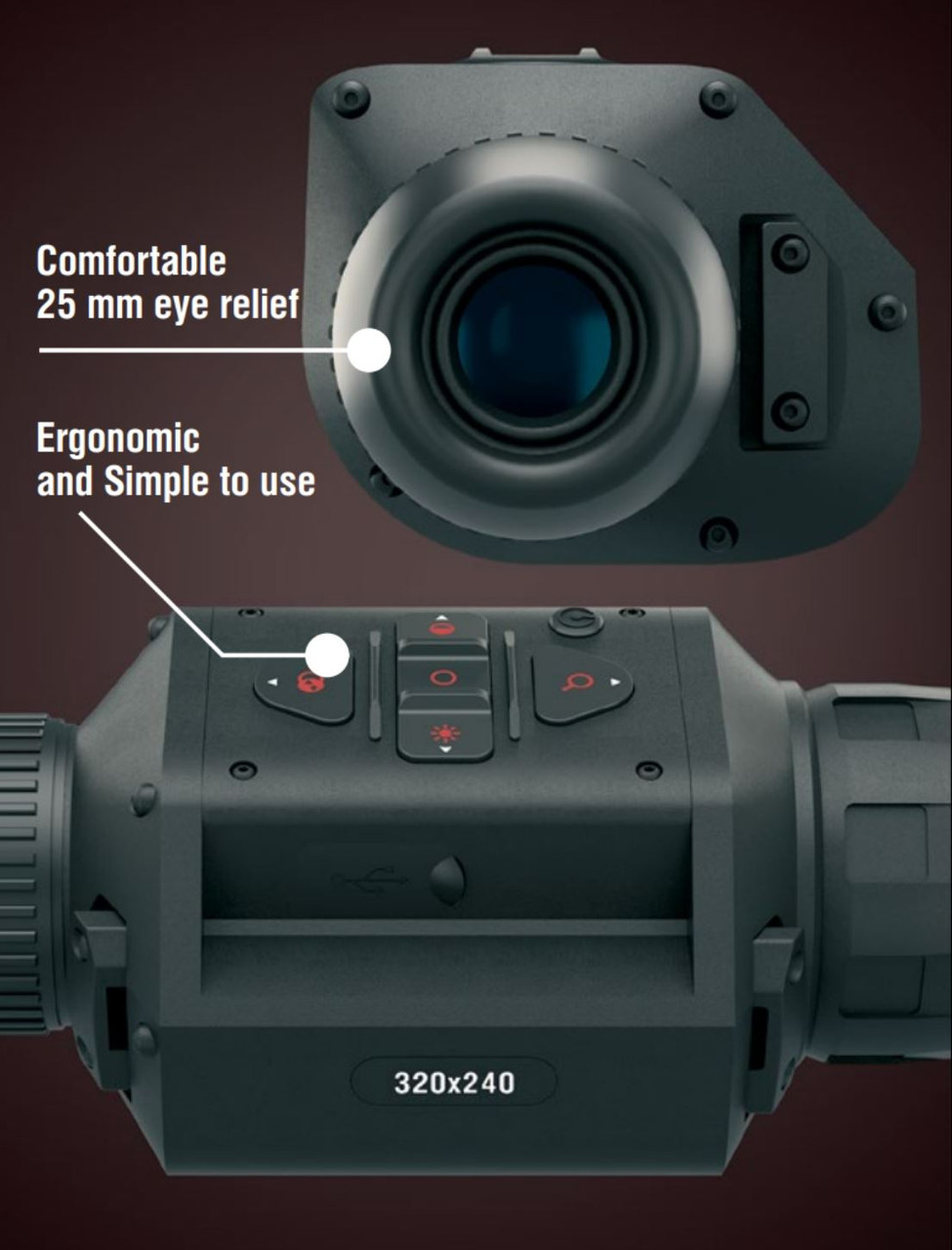 ATN OTS-LT, 3-6x Lens Thermal Monocular Viewer 160x120 36mm 17 micron sensor