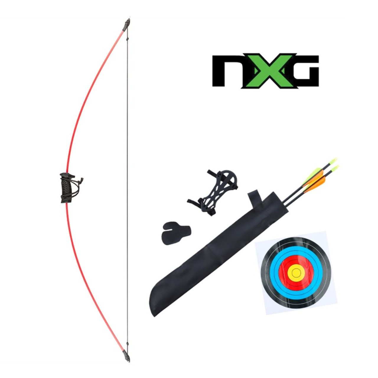 Umarex NXG Youth First Shot Competition Bow Kit 2 arrows quiver and paper target