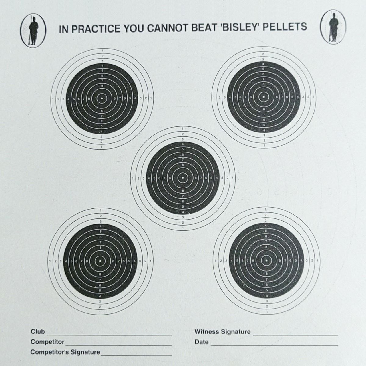 Paper Targets 17cm Pack of 25 Grade 1 by Bisley 5+1 Double Sided