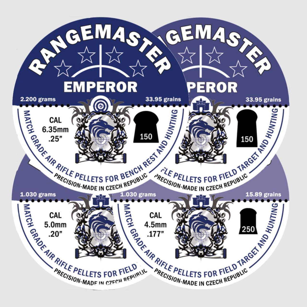 Rangemaster Emperor .25 34gr 6.35mm Airgun Pellets Tin of 150