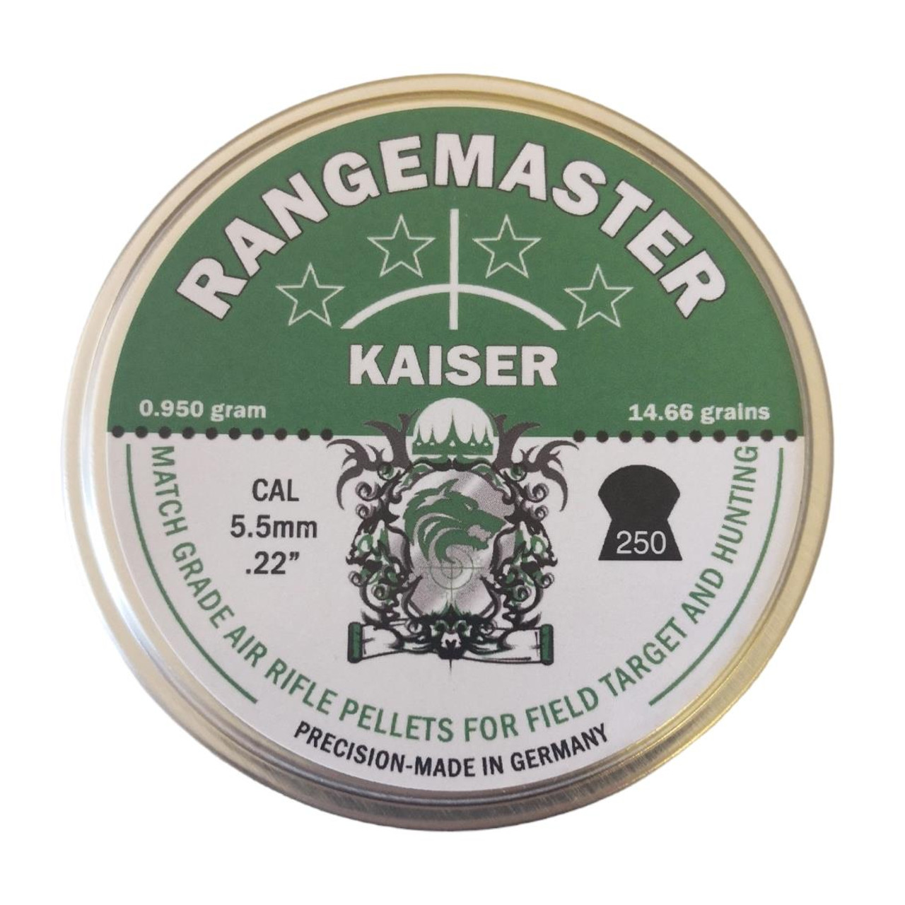 Rangemaster Kaiser .22 14.66gr Airgun Pellets Tin of 250