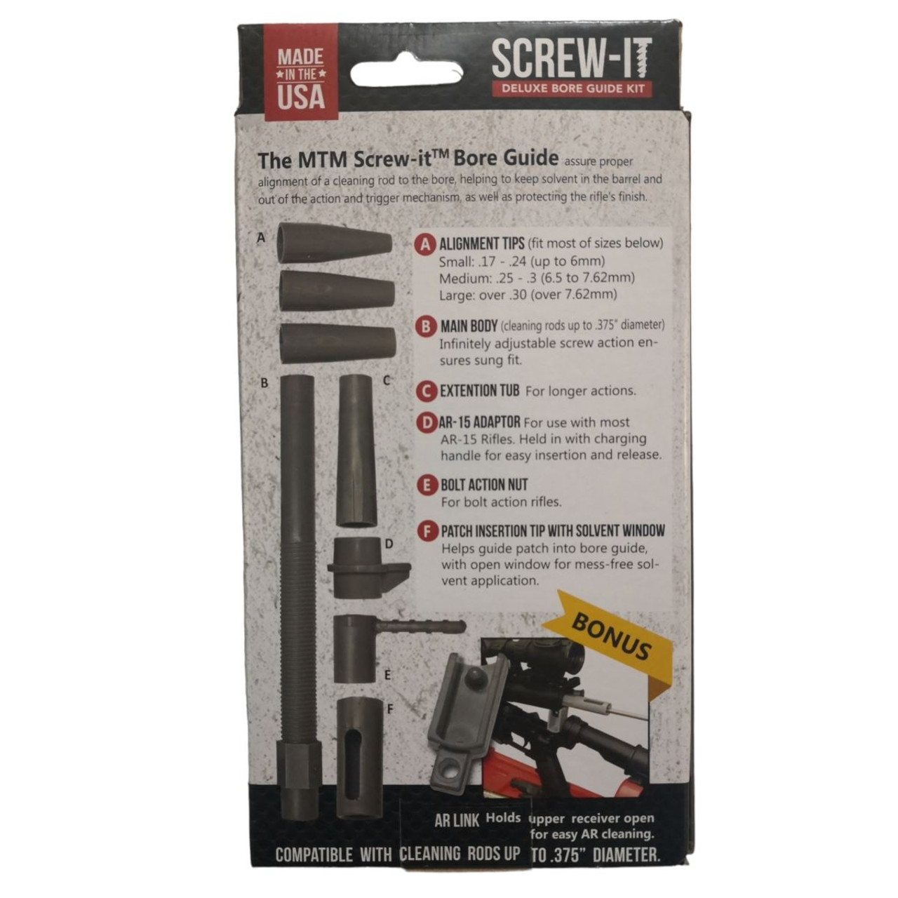 MTM Screw-It Deluxe Bore Guide Kit Rifle Cleaning