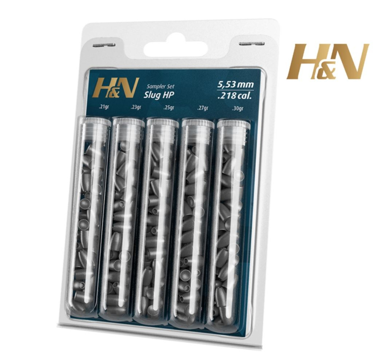 H&N Slug HP .22 .218 (5.53) Pellets Sample Packs 21gr-30gr