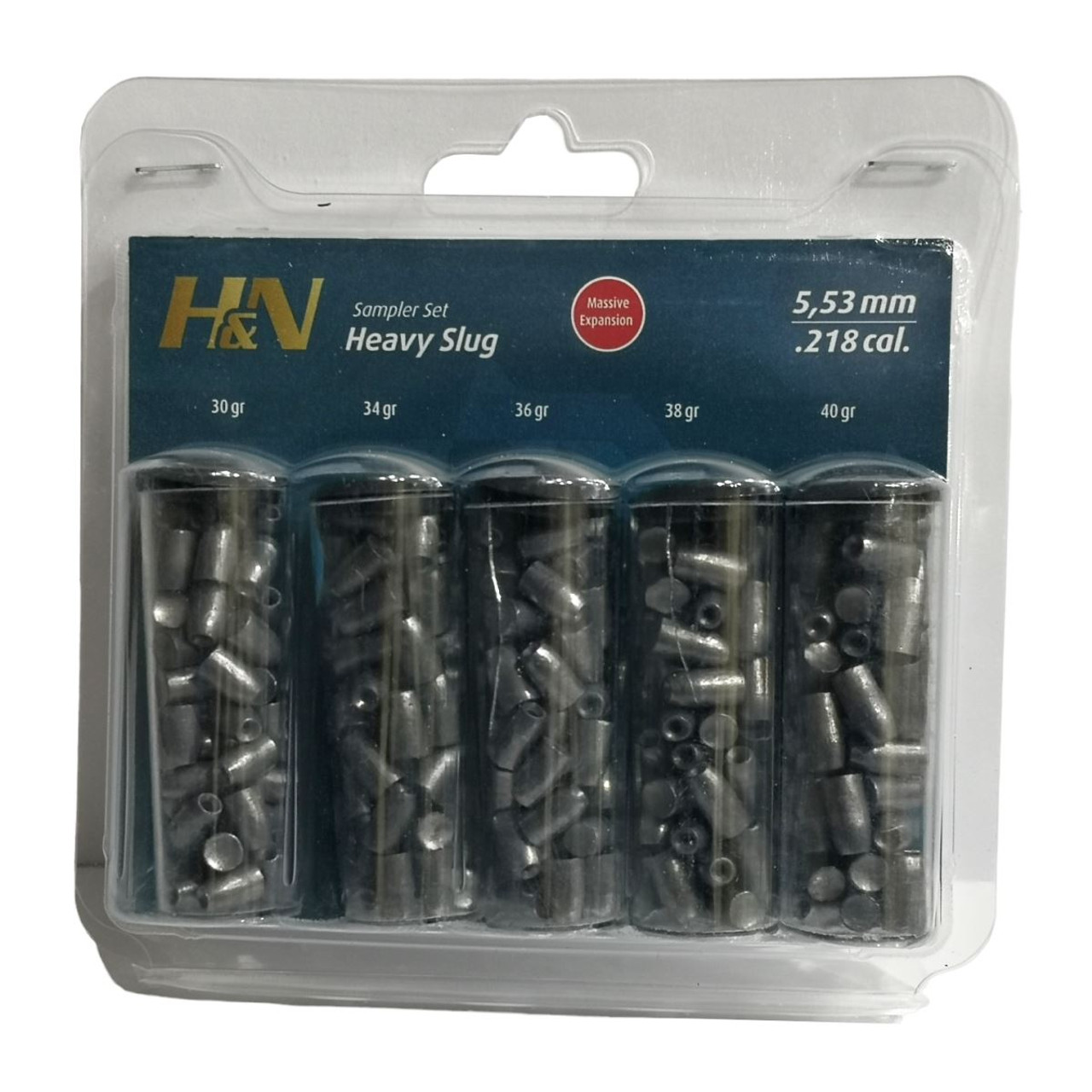 H&N Slug Heavy .22 .218 (5.53) Pellets Sample Packs 30gr-40gr