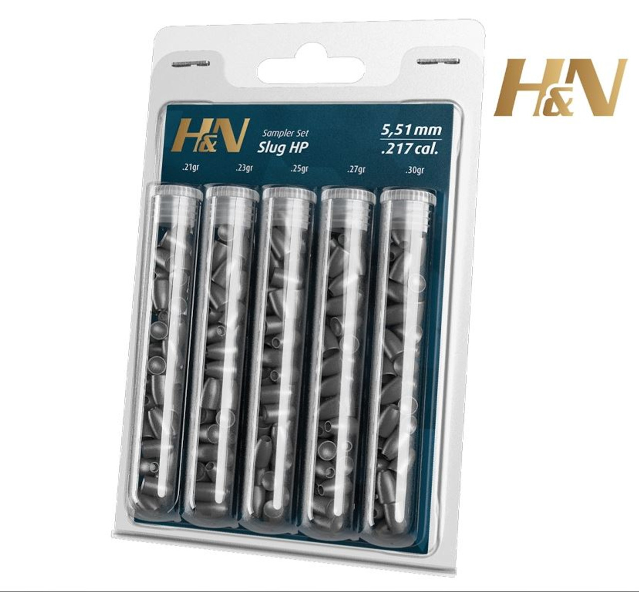 H&N Slug HP .22 .217 (5.51) Pellets Sample Packs 21gr-30gr